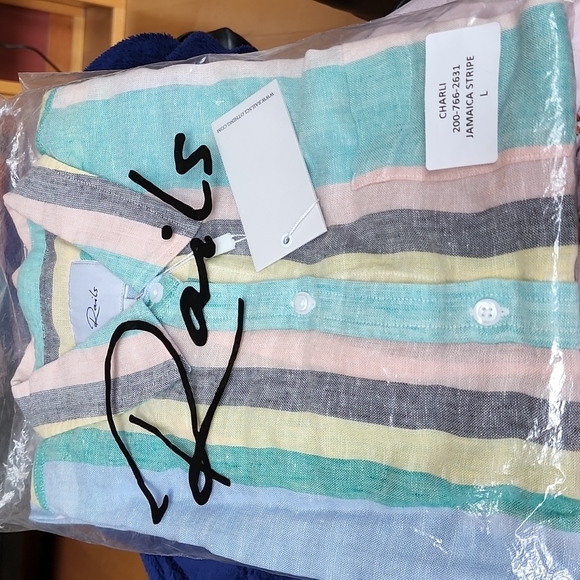 NWT RAILS The Charli shirt in Jamaica stripe size large - Picture 10 of 10